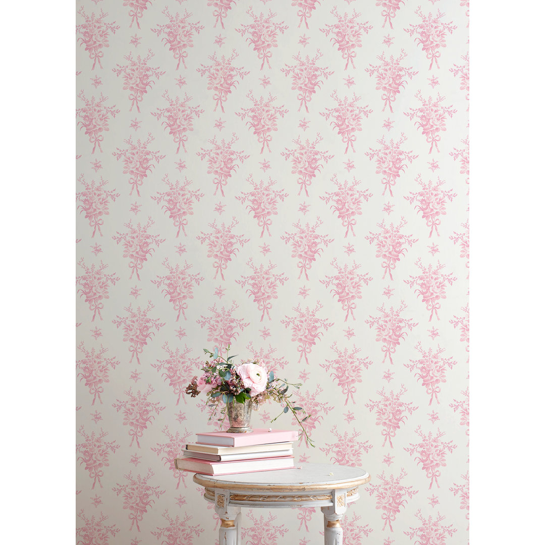 Rosie Arrangements Bouquet Toss 33' L x 20.5" W Wallpaper Roll LoveShackFancy 