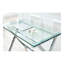 Bureau d'ordinateur en verre, table d'ordinateur portable en verre trempé transparent avec bureaux à bords arrondis, table de canapé