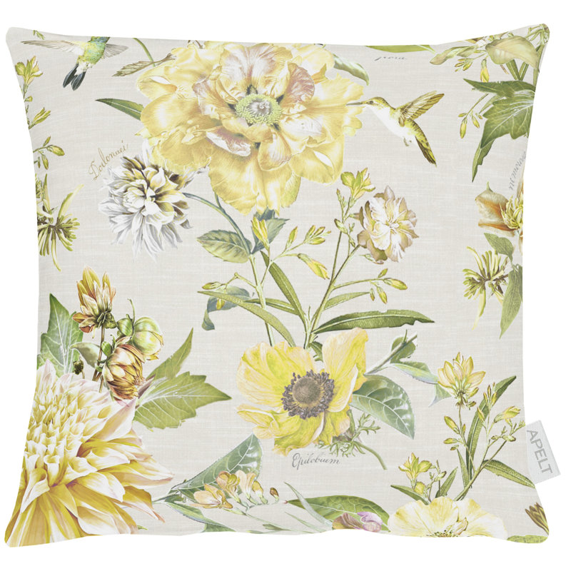 Floral Square Cushion, Yellow, 48cm x 48cm