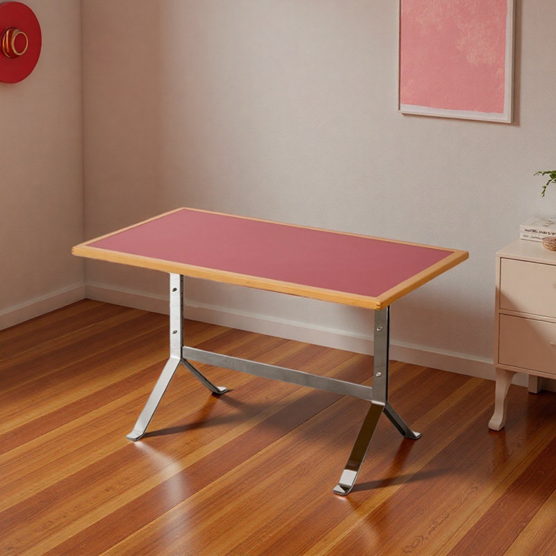 Creative Bright Red Rectangular Writing Desk, 29.92" H x 55.11" W x 31.49" D