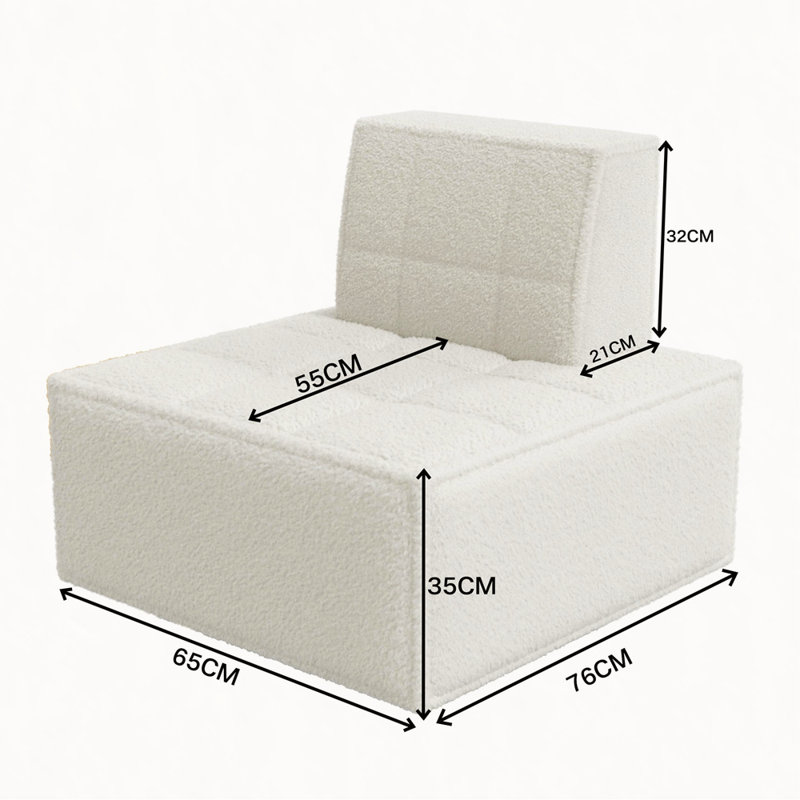 Bean Bag Chair,Accent Chair,Modular Sherpa Sofa Chair,Floor Sofa for Adults,Fireside Chair,Reading Chair for Living Room,Bedroom,Office,Beige