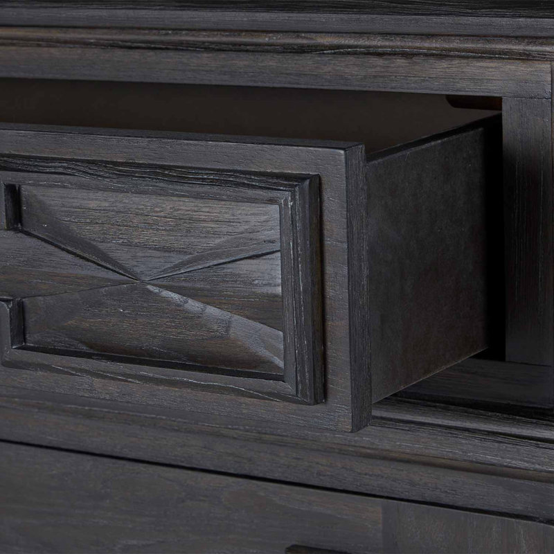 Ezekiel 2 - Door Accent Cabinet, Cerused Forest Black