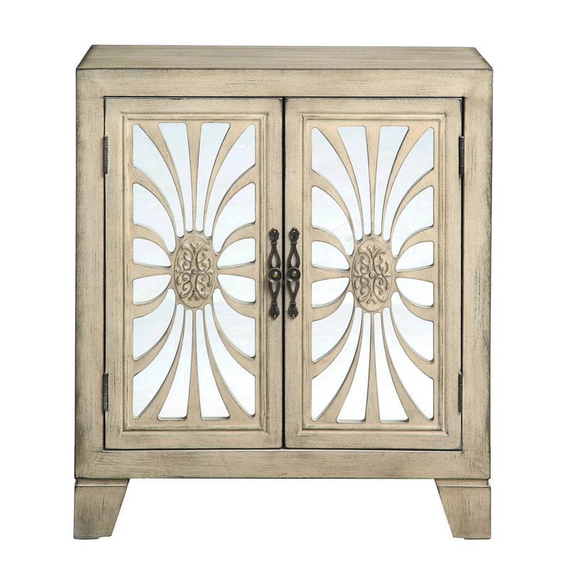 Armoire console au fini blanc antique