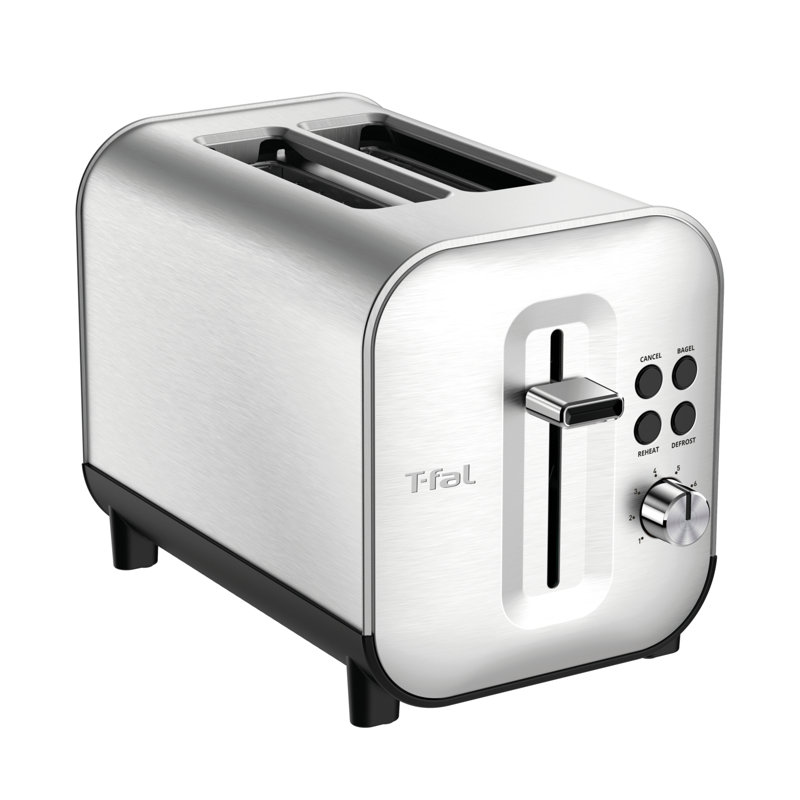 Grille-pain en acier inoxydable avec élément 2 tranches t-fal
