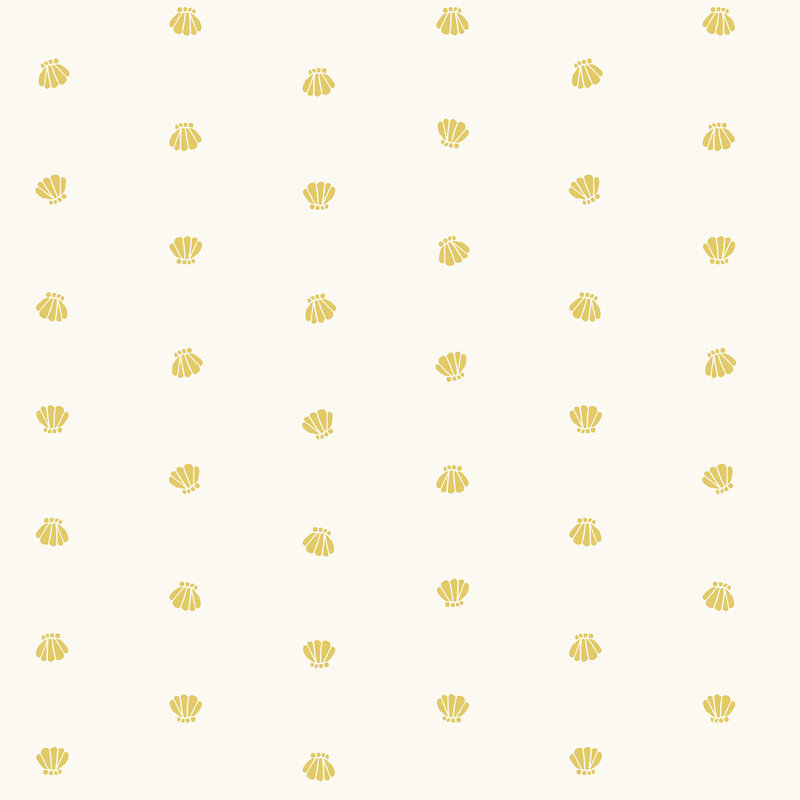 Sea Scallops 33' L x 20.5" W  Wallpaper Roll, Yellow