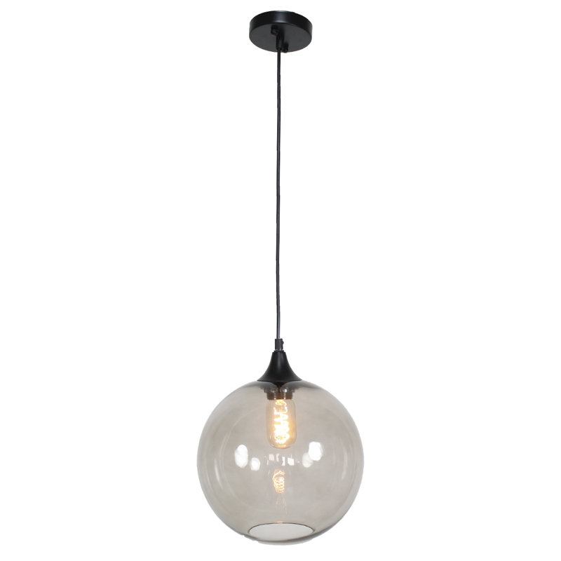 Elland 1 - Light Black Sphere Pendant, White
