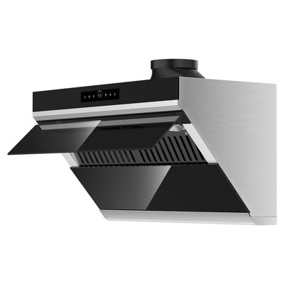 Range Hood 900CFM, 4-Speed SmartIs Wall Mount Range Hood with Touch Sensor, Dual LED Lights, Baffle Filters Ducted