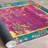 Antibacterial Cotton Area Rug, 4.0 x 5.9 Feet | Non-Slip PVC Underside, 100% Cotton, Thickness: 0.3 Inches | Machine Washable, Durable, Stylish Fuchsia, Yellow, Green & Orange Colors | Perfect for Living Room & Bedroom-112936833