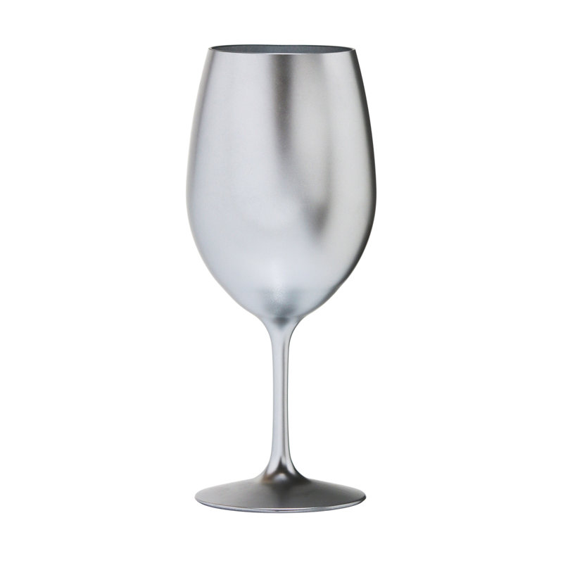 Ensemble de 4 verres à vin en plastique métallique, 20 oz, Argent argent