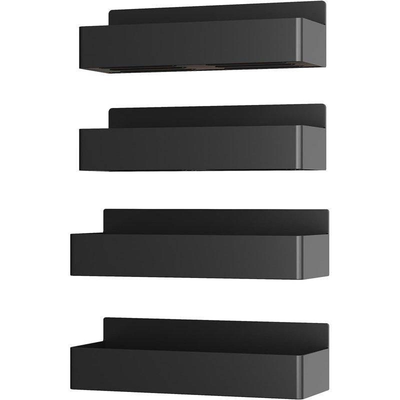 Support à épices 4 pièces pour réfrigérateur, organisateur de cuisine et tablette de rangement, Brun