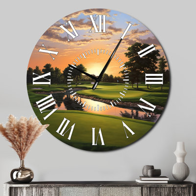 Golf Dawn On The Put II - Sports Face Wall Clock