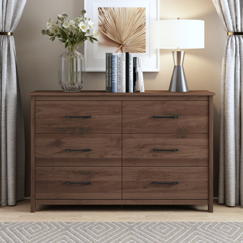 Commode 6 tiroirs Allysyn, Noyer royal