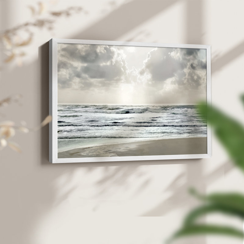 Calm Shores -Framed Print - Restickable, H 16 po x l 20 po, Blanc
