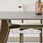 Rectangular solid wood rock slab dining table set-106923235