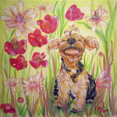 " Playful Pup X " by Carol Dillon Painting Print