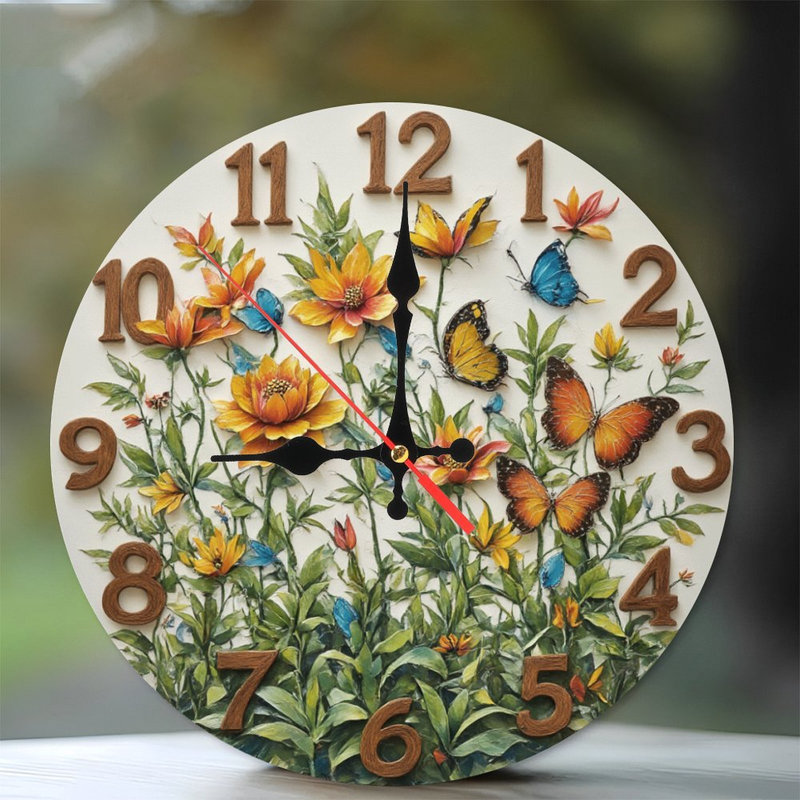 Horloge avec papillons