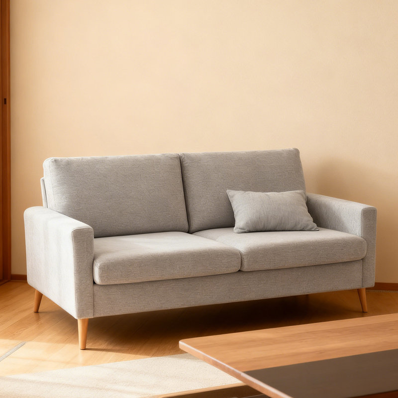 Canapé 68 po Mid-Century Modern, Gris clair