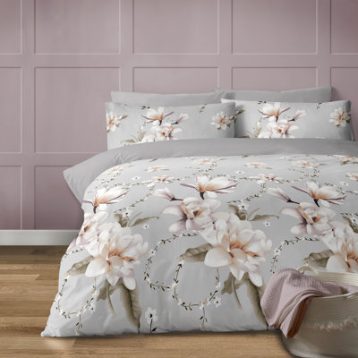Albulena Cotton Blend Floral Duvet Cover Set with Pillowcases