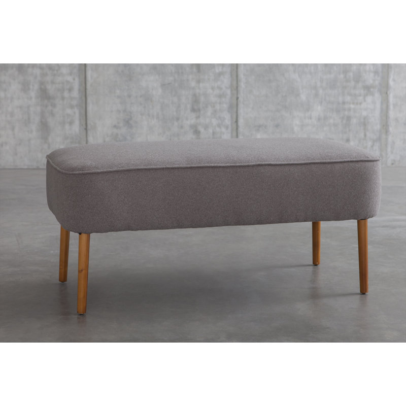 Wauhillau Polyester Blend Upholstered Bench, Gray