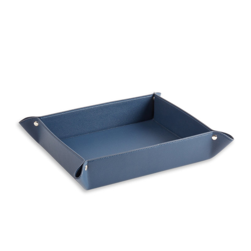 Elisea Leather Tray, Blue