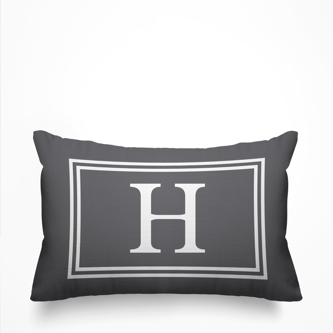 Monogram Printed Indoor/Outdoor Throw Pillow ULLI HOME
