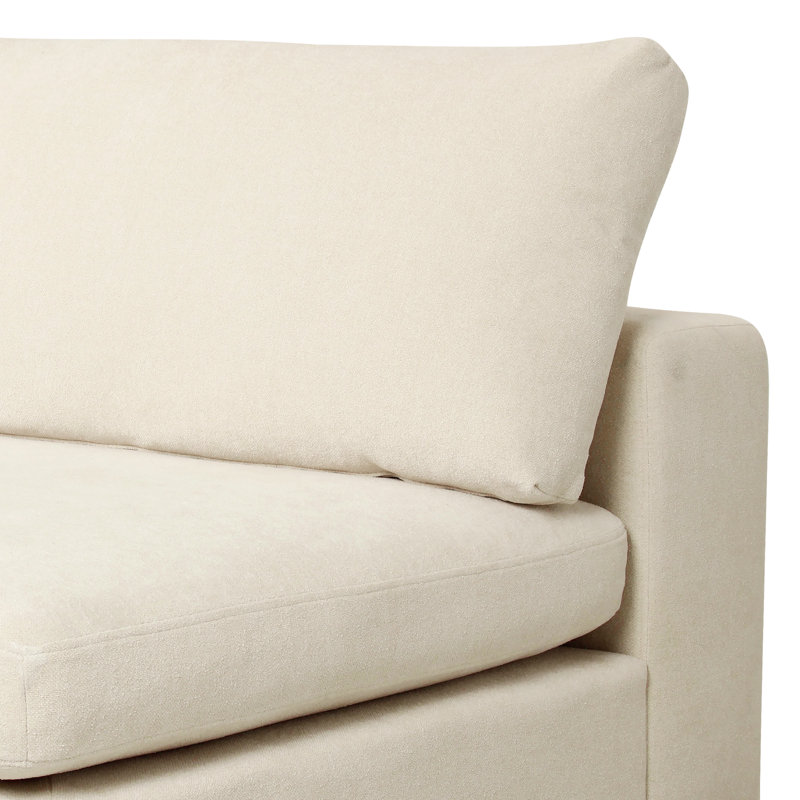 Chaise longue rembourrée Ojai, Accoudoir à gauche (vu de face), Beige