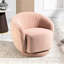 Fauteuil demi-tonneau pivotant en velours avec base robuste et coussin rembourré épais-1619580512