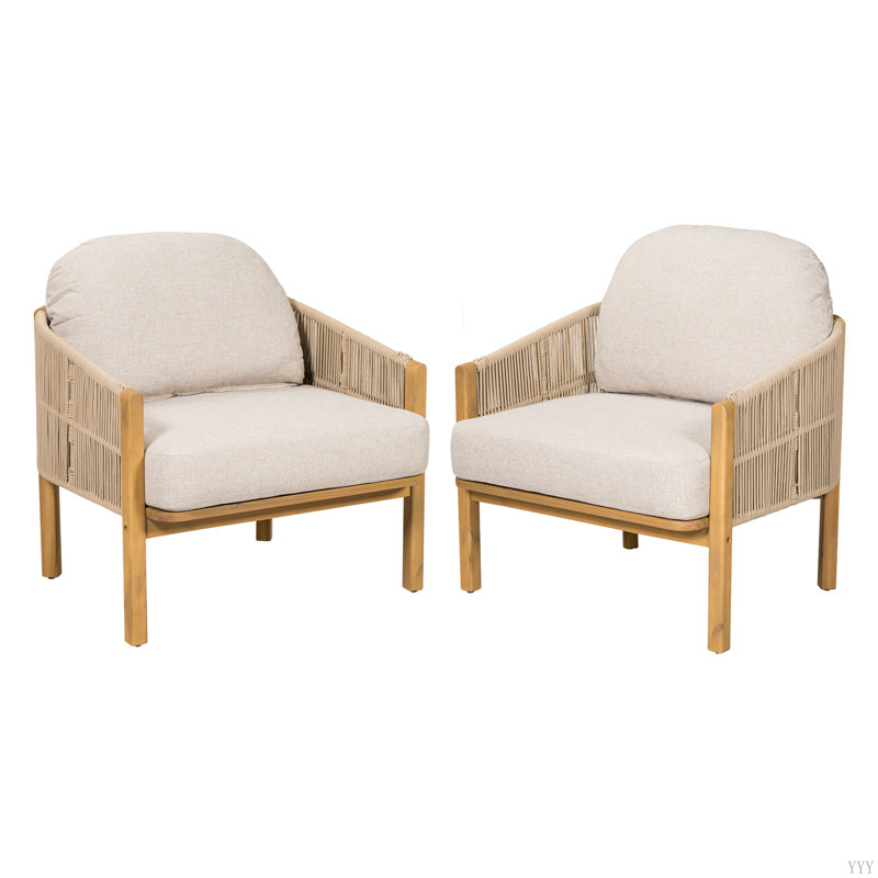 Fauteuil club d'extérieur en bois Grotta