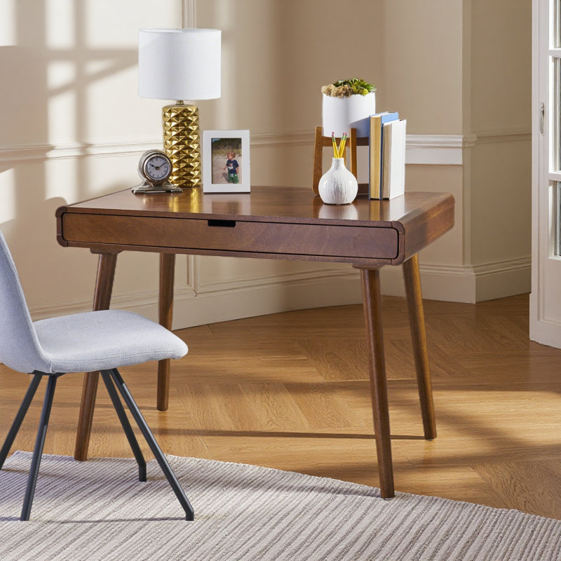 Bureau d'écriture avec grands tiroirs, table d'ordinateur pour espace de travail ou entrée