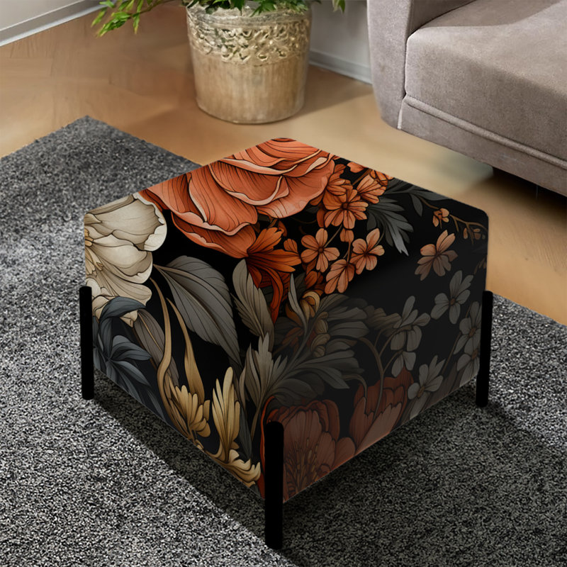 Splendid Marigold Mosaic Collage - Repose-pieds carré floral