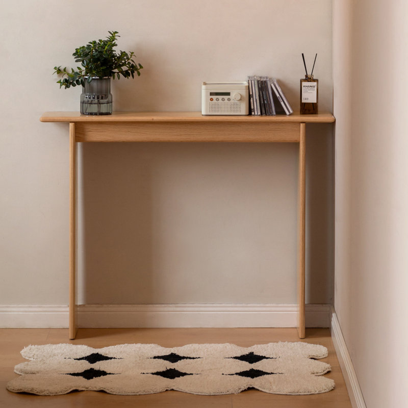 100cm Solid Wood Console Table, Natural Oak