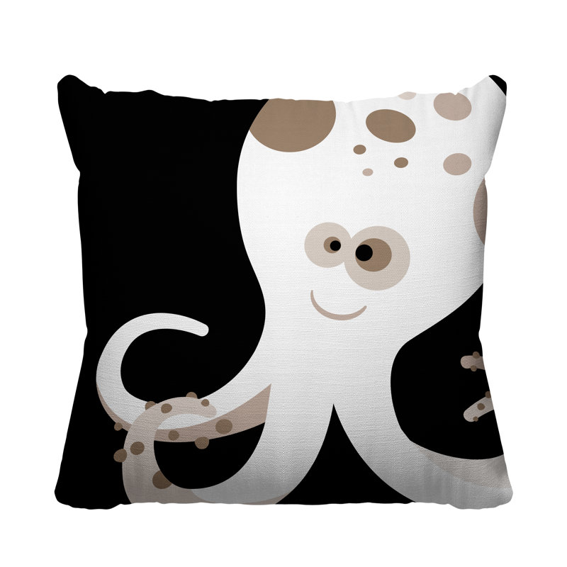 Coussin décoratif Octavious, L 17 po x H 17 po, Noir