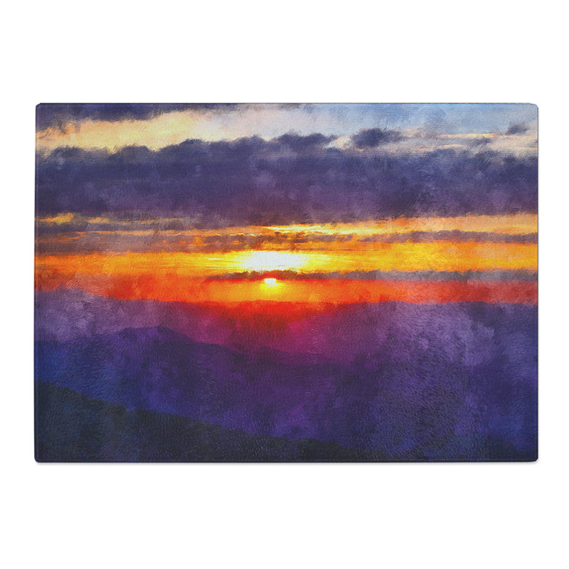 Tempered Glass Cloudy Sunset Chopping Board, 20 cm x 28.5 cm
