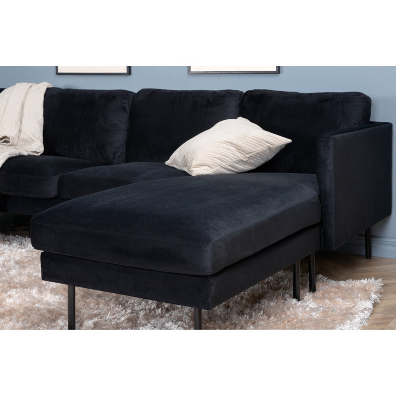 Davanee 4 Seater Large Corner Sofa , Black