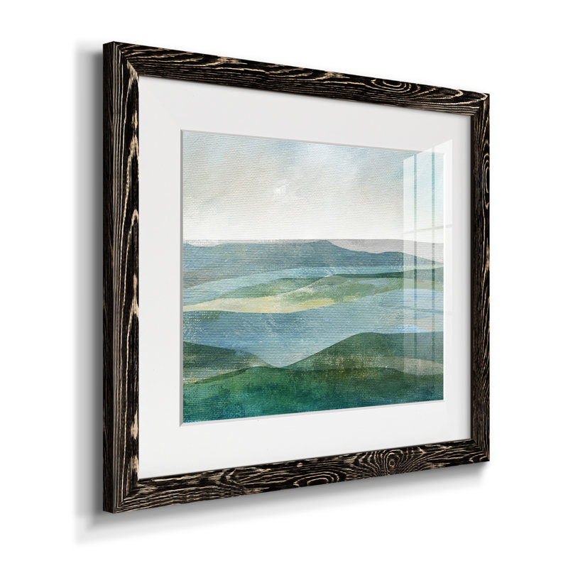 River Valley - Ensemble de 2 peintures sur papier encadrées, H 20 po x l 34 po x P 1,5 po, Papier encadré noir
