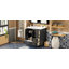 Ensemble de meuble-lavabo avec lavabo en résine 30 po, armoire de rangement en bois massif, ensemble de meuble-lavabo autoportant avec 4 tiroirs et portes à fermeture douce, noir