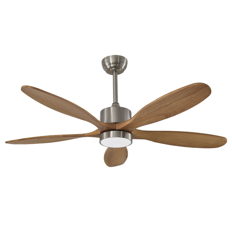  52 Inch Ceiling Fans With Lights And Remote Control, Reversible, 5 Wood Blades, 6 Speeds, 3CCT Dimmable, Noiseless,Modern Ceiling Fan For Bedroom Living Room Gazebo Patio,Stain Nickel
