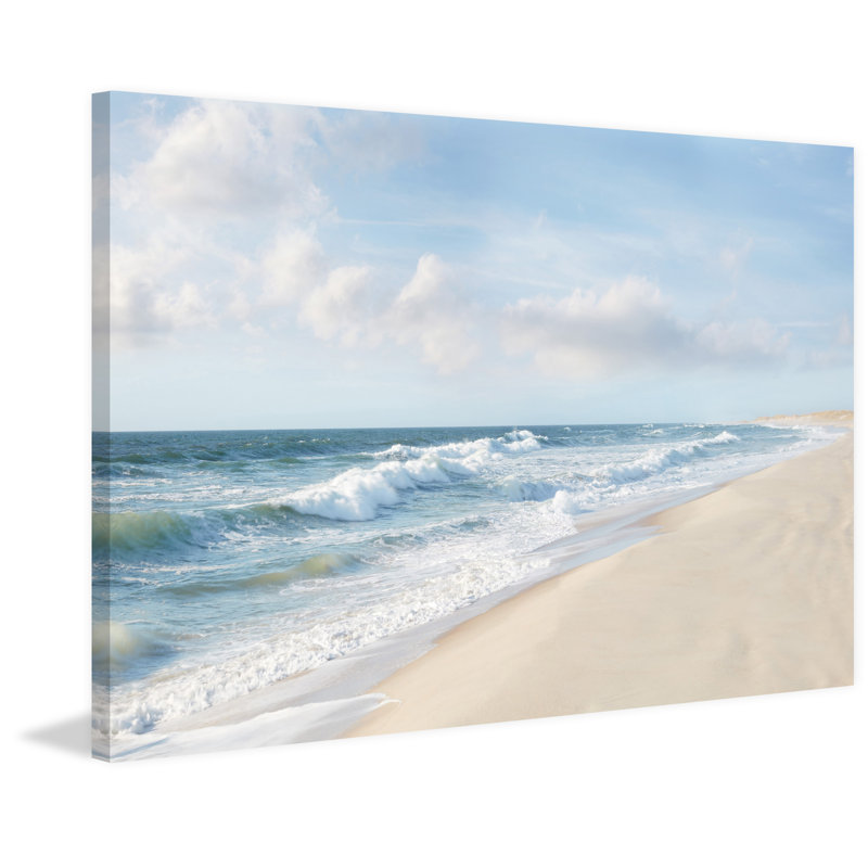 Shore And Waves by Parvez Taj - Wrapped Canvas Painting, 101cm H x 152cm W x 3.81cm D