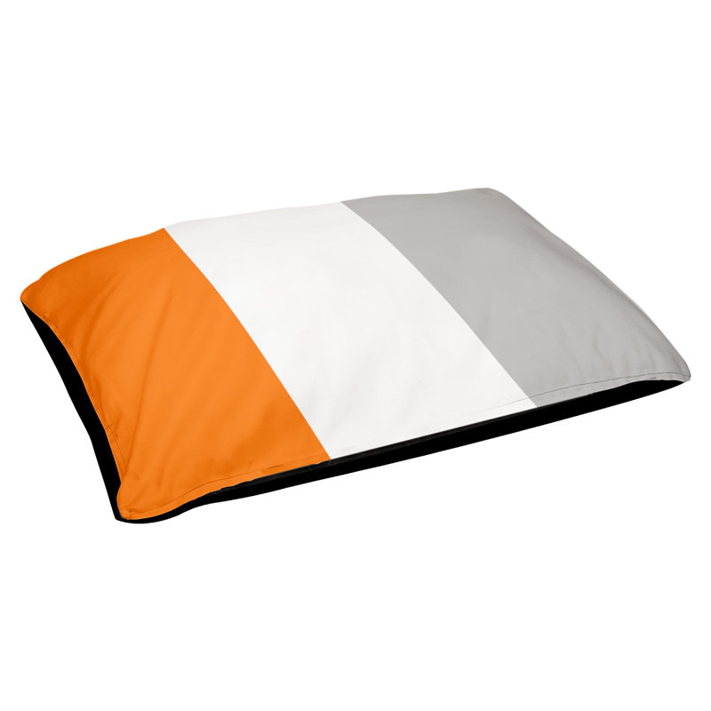 Coussin d'extérieur pour chien Mississippi Rebellion, Grand (l 40 po x P 30 po x H 6,5 po), Orange / blanc / argent