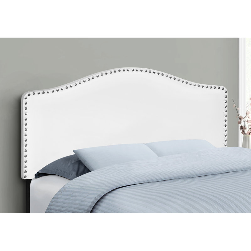 Tête de lit double avec magnifique revêtement en similicuir blanc transitionnel pour lit