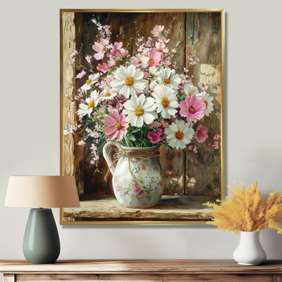 Bennett Farm Daisies Bouquet Into A Milk Vase II - Daisies, art encadré