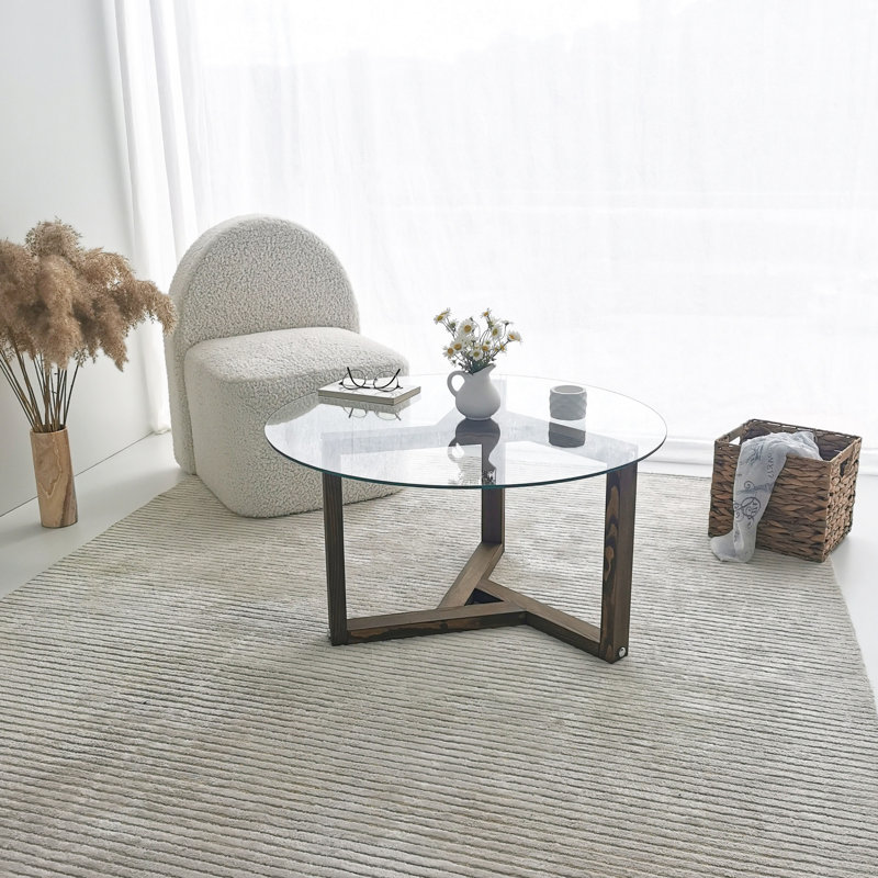 Dhurpati Cross Legs Coffee Table, Transparent