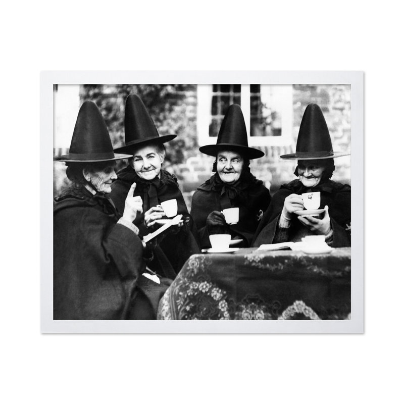 Witches Tea Party, Poster, White Framed, 11"H x 14"W