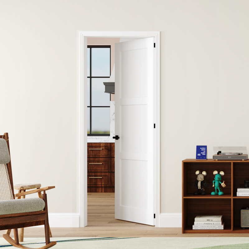 Intérieur 3-Lite Fabrication de panneau de porte en bois massif avec panneau de porte et porte à garde-manger, 18 po x 80 po
