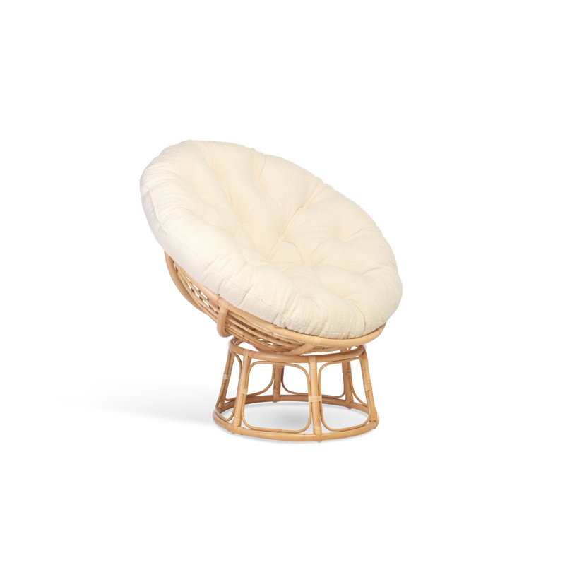 Aniylah Chair In Natural rattan wicker with white, White