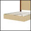 Structure de lit plateforme en bois dentelé grand format avec tête de lit à oreilles, assemblage facile, pas de sommier tapissier, finition bois naturel-131377750