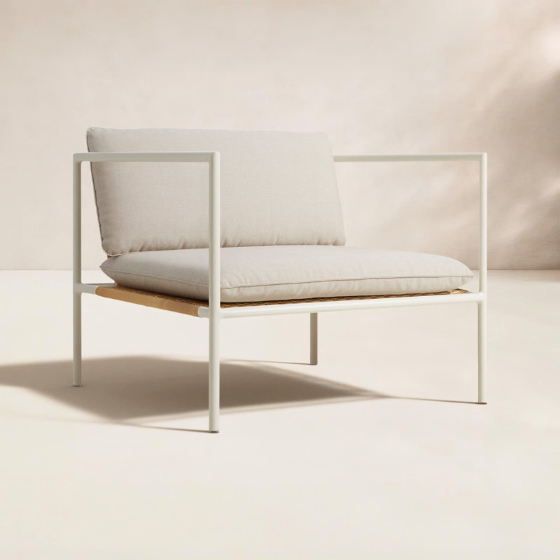 Dog Days Outdoor Armchair, White, Sunbrella Linen