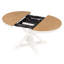 Table de salle à manger extensible - 12 po feuille chêne polyvalent bois naturel + avec feuille, bois, blanc, peut accueillir 6 personnes-1240644952