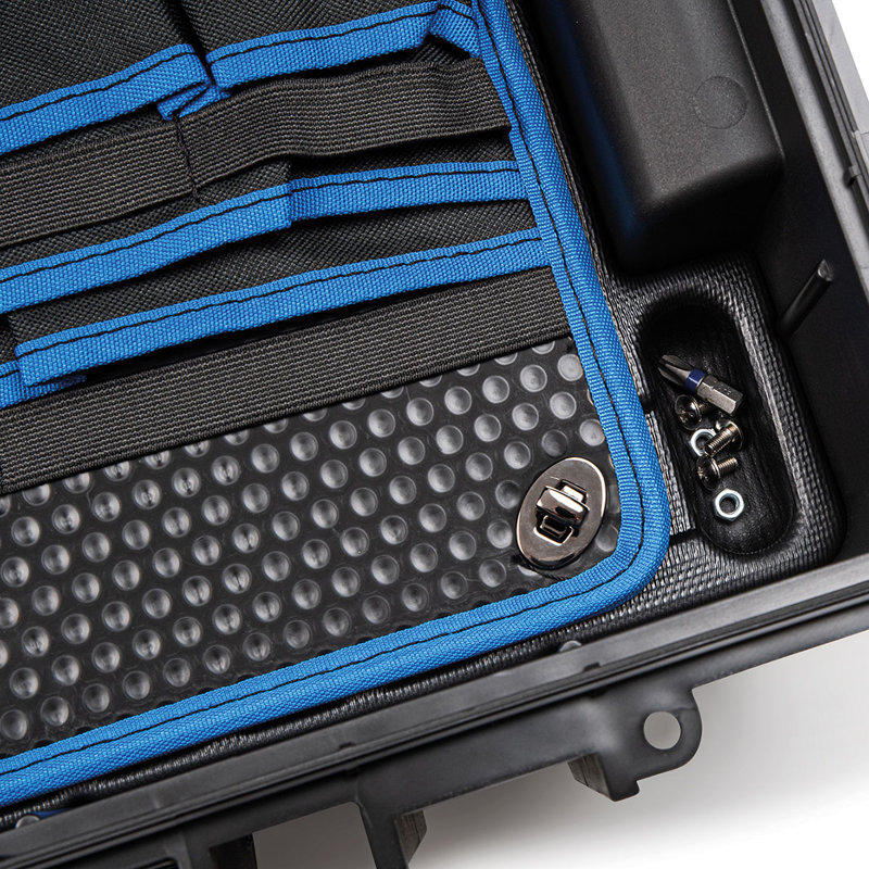 Black Injection Molded Protective Tool Case with Reinforced Padlock Loops