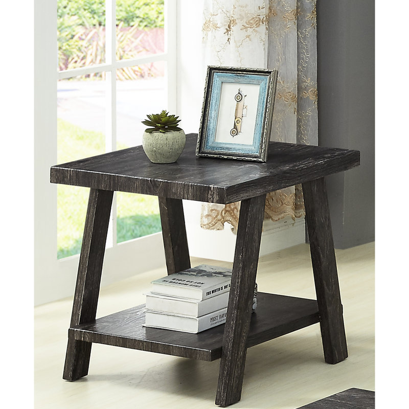Table de bout à tablette en bois avec capacité de rangement supplémentaire